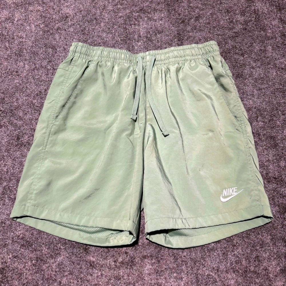 Nike Woven Flow Shorts Sage Green Mesh Lined Retro Skater Mens Size Small